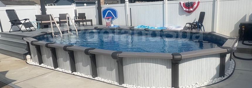 Saltwater Titan above ground pool installation