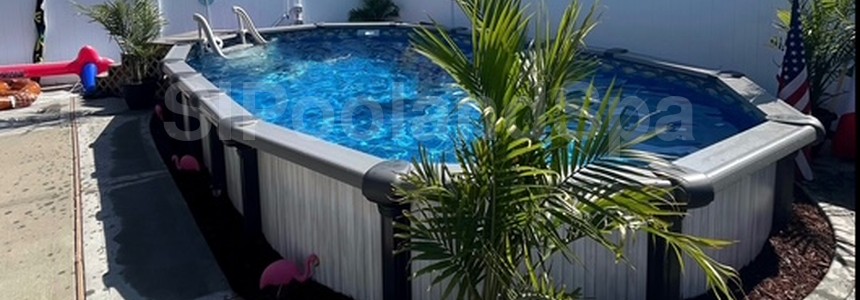 Saltwater Titan above ground pool installation